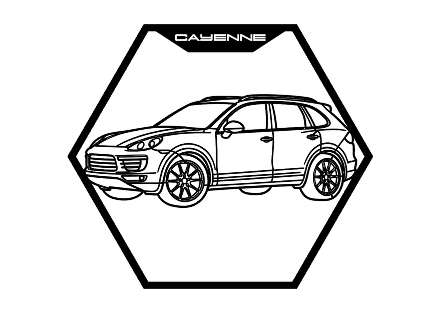 Bộ tranh tường lục giác lineup Porsche – Hexagon Wall Art - Image 3