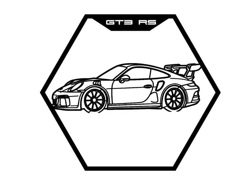 Bộ tranh tường lục giác lineup Porsche – Hexagon Wall Art - Image 4