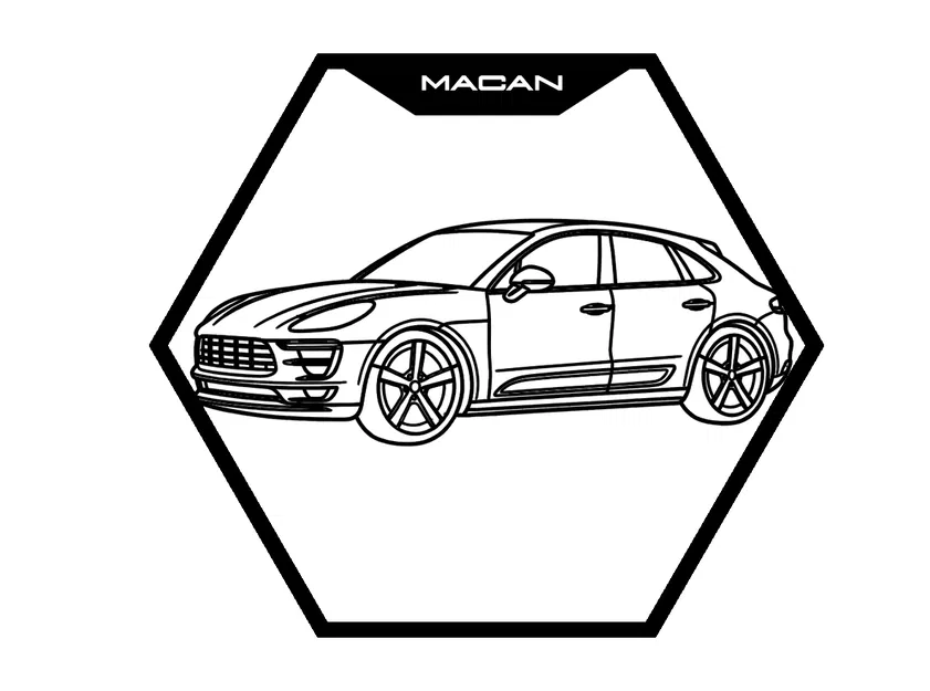 Bộ tranh tường lục giác lineup Porsche – Hexagon Wall Art - Image 5