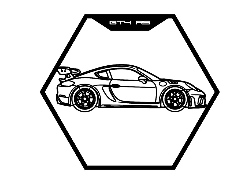 Bộ tranh tường lục giác lineup Porsche – Hexagon Wall Art - Image 6