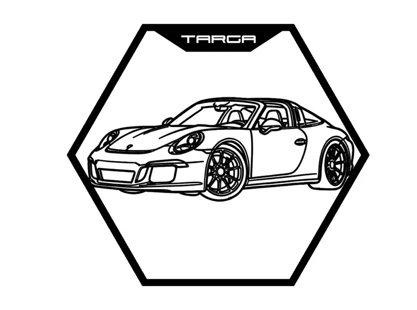 Bộ tranh tường lục giác lineup Porsche – Hexagon Wall Art - Image 7