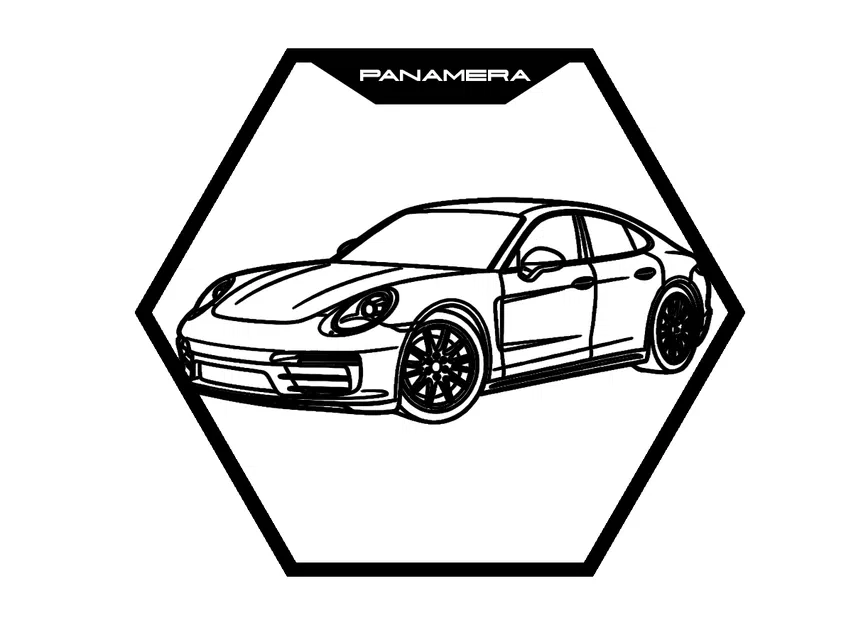 Bộ tranh tường lục giác lineup Porsche – Hexagon Wall Art - Image 8