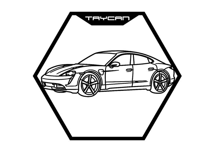 Bộ tranh tường lục giác lineup Porsche – Hexagon Wall Art - Image 9