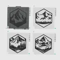 Tranh Treo Tường Núi Non Lục Giác (Hexagon Mountains Wall Art) - Thumbnail 2