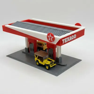 Diorama Trạm Xăng TEXACO tỉ lệ 1:64