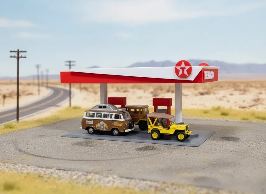 Diorama Trạm Xăng TEXACO tỉ lệ 1:64 - Image 3