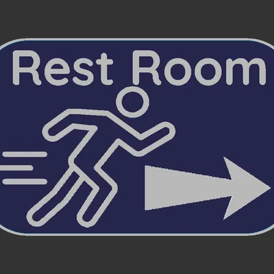 Bảng hiệu Rest Room người chạy (Running Rest Room signs)