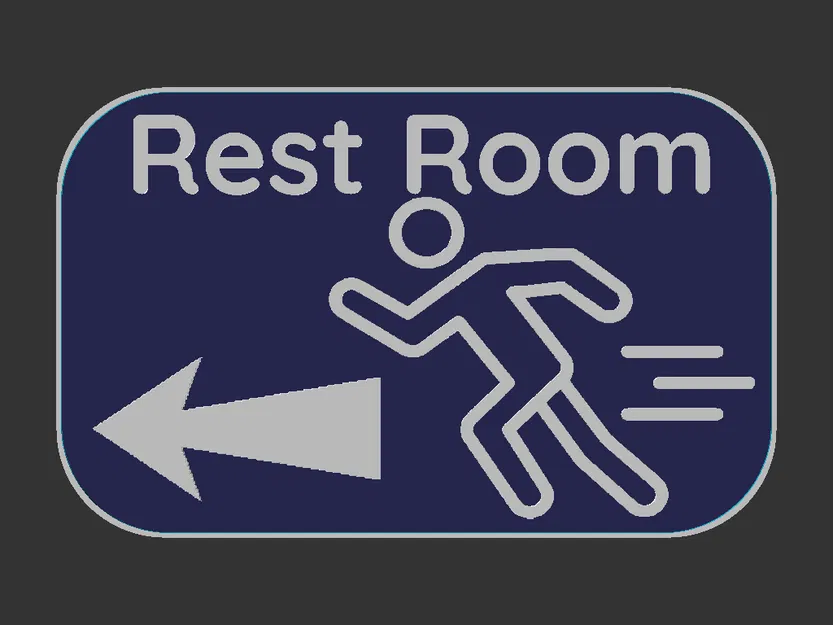 Bảng hiệu Rest Room người chạy (Running Rest Room signs) - Image 3
