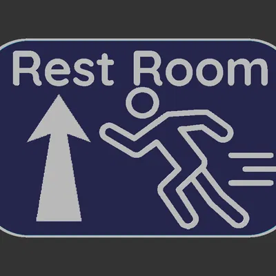 Bảng hiệu Rest Room người chạy (Running Rest Room signs)