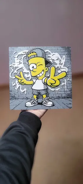 Bart Simpson (HueForge đa màu) – Mẫu treo tường 200×200mm - Image 2