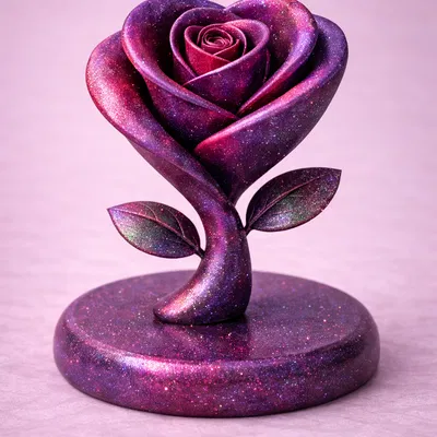 Galaxy Rose – Tượng Hoa Hồng Vũ Trụ | In 3D