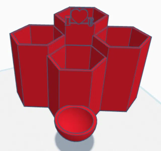 Hexagon organiser I LOVE U 4+1 – Khay sắp xếp lục giác - Image 1