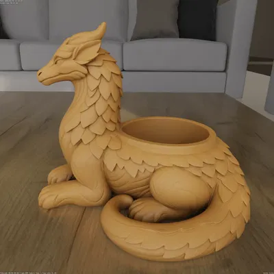 Mẫu 3D Fantasy Dragon Planter (container) – STL để in 3D