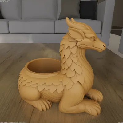Mẫu 3D Fantasy Dragon Planter (container) – STL để in 3D