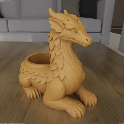 Mẫu 3D Fantasy Dragon Planter (container) – STL để in 3D