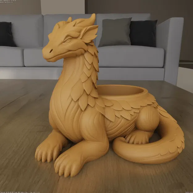 Mẫu 3D Fantasy Dragon Planter (container) – STL để in 3D - Image 6
