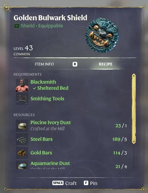 Khiên Golden Bulwarks (Enshrouded) - Image 2