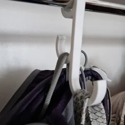 Móc đôi cho thanh treo tủ oval – Treo túi xách trong tầm tay