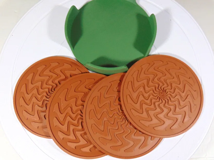 Bộ lót ly phong cách hiện đại họa tiết tia sét 100mm kèm giá đỡ - Image 1