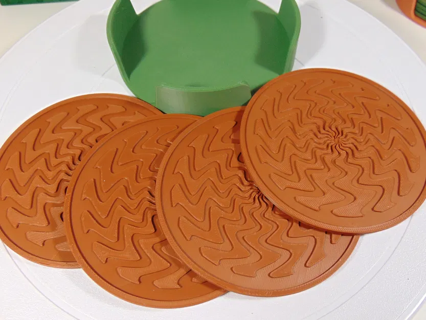 Bộ lót ly phong cách hiện đại họa tiết tia sét 100mm kèm giá đỡ - Image 2