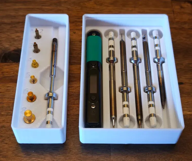 Khay Gridfinity xếp chồng cho mỏ hàn Pinecil (cao hơn, dễ xếp chồng hơn) - Image 1