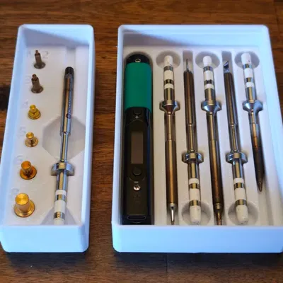 Khay Gridfinity xếp chồng cho mỏ hàn Pinecil (cao hơn, dễ xếp chồng hơn)