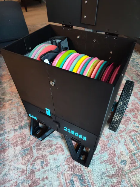 Disc Golf Cart – Xe đẩy Disc Golf kiểu thùng (box) in 3D - Image 4
