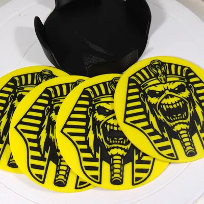 Bộ lót ly Iron Maiden Eddie – Powerslave Pharoah Tribute 100mm