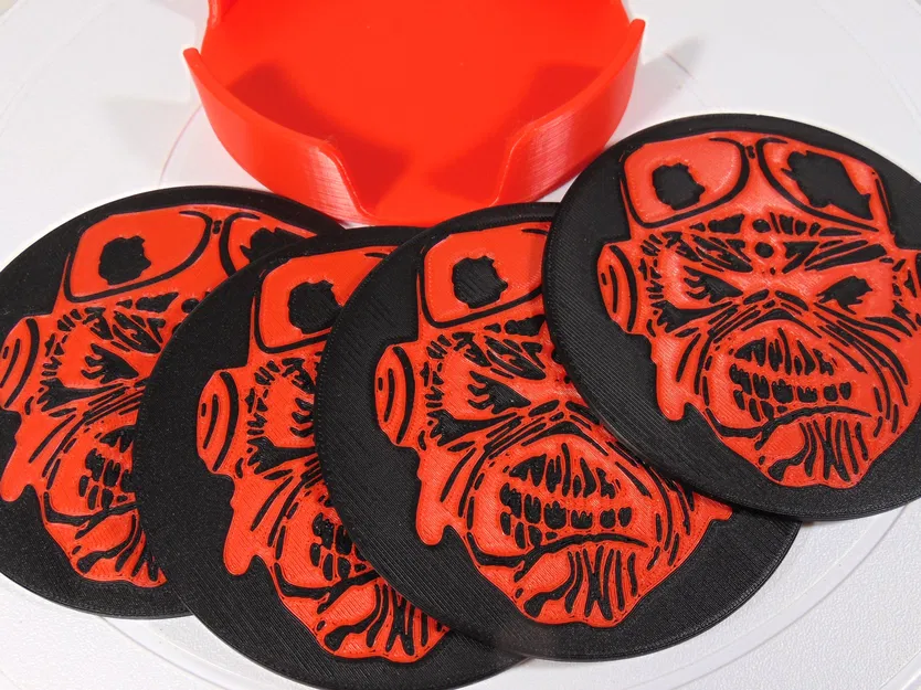 Bộ đế lót ly Iron Maiden Eddie – Aces High Tribute 100mm - Image 1