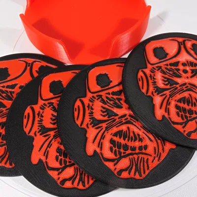 Bộ đế lót ly Iron Maiden Eddie – Aces High Tribute 100mm