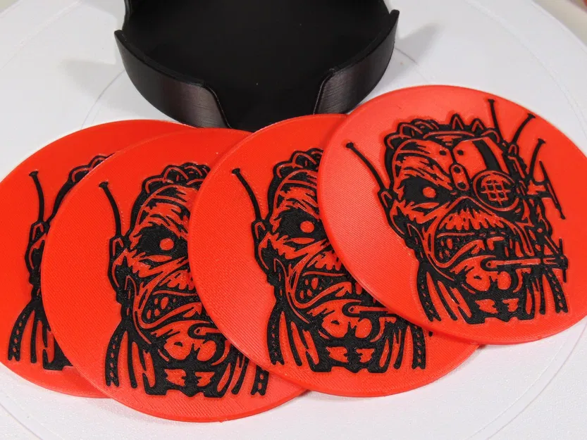 Bộ lót ly Iron Maiden Eddie – Somewhere In Time (Tribute) 100mm - Image 1