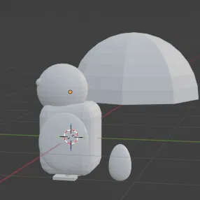 Igloo với chim cánh cụt dễ thương và một quả trứng