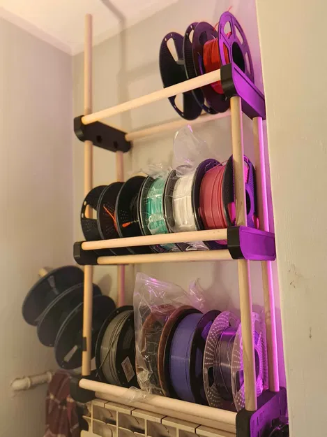 Giá để cuộn filament module xếp chồng (thanh gỗ 20 mm) - Image 7