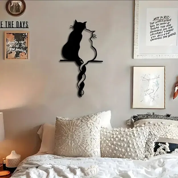 Mèo đuôi quấn nhau - Trang trí treo tường - Image 2