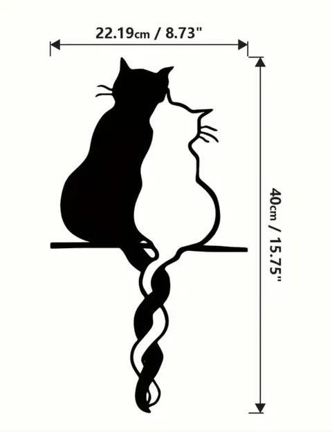 Mèo đuôi quấn nhau - Trang trí treo tường - Image 4