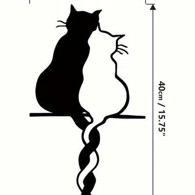 Mèo đuôi quấn nhau - Trang trí treo tường