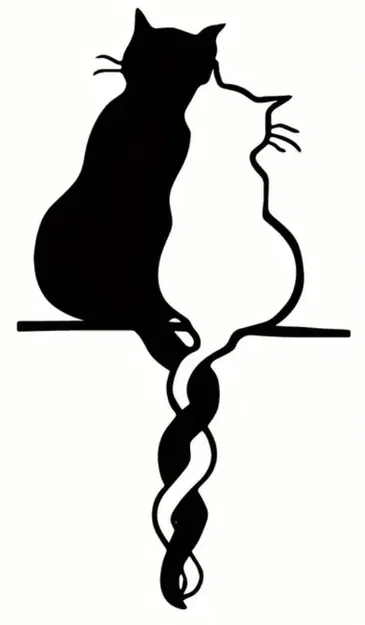 Mèo đuôi quấn nhau - Trang trí treo tường - Image 7