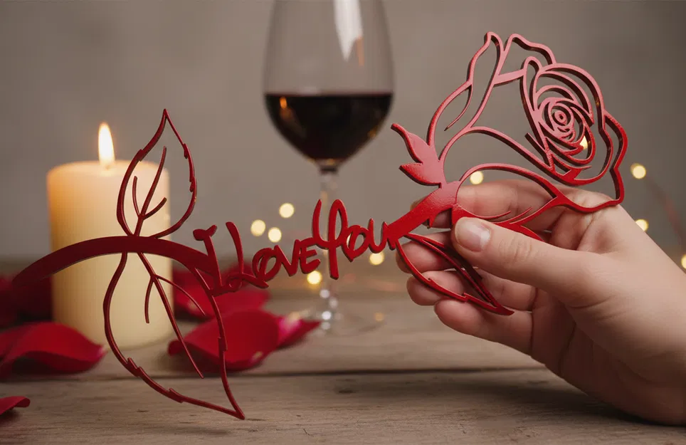 Hoa hồng “I Love You” – Tranh/Decor treo tường - Image 1