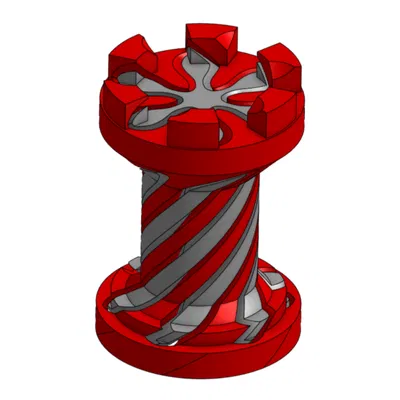 Quân xe fidget xoắn ốc 1.75" (Spiral Fidget Rook)