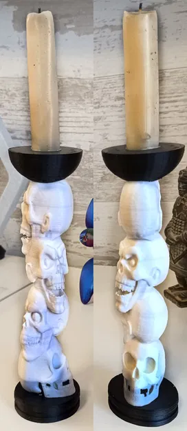 Chân Nến Đầu Lâu Xếp Dọc (Vertical Skulls Candleholder) - Image 2