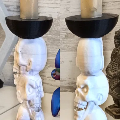 Chân Nến Đầu Lâu Xếp Dọc (Vertical Skulls Candleholder)