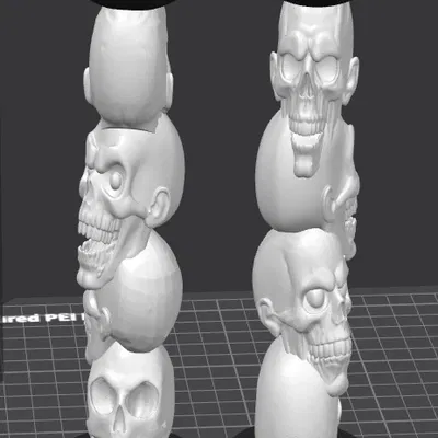 Chân Nến Đầu Lâu Xếp Dọc (Vertical Skulls Candleholder)