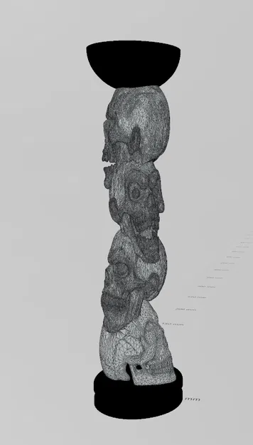 Chân Nến Đầu Lâu Xếp Dọc (Vertical Skulls Candleholder) - Image 6