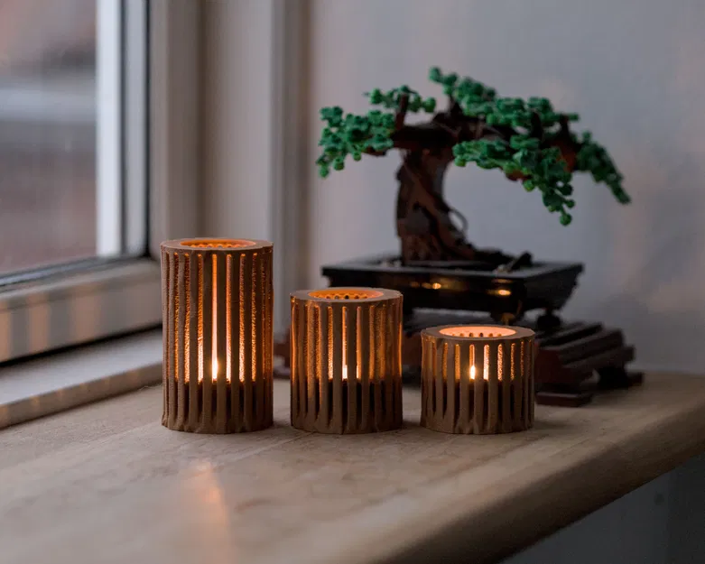 Chân nến tealight kiểu cột La Mã đổ nát - Image 1