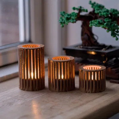 Chân nến tealight kiểu cột La Mã đổ nát