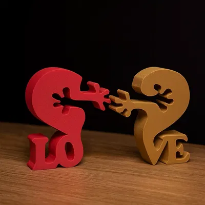 L'Abbraccio dell'Amore: Puzzle 3D Interlock – Cặp đôi ghép khớp thành trái tim