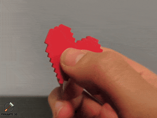 Pixel Heart Spinner – Trái Tim Pixel Fidget Tối Giản, Không Cần Bearing - Image 1