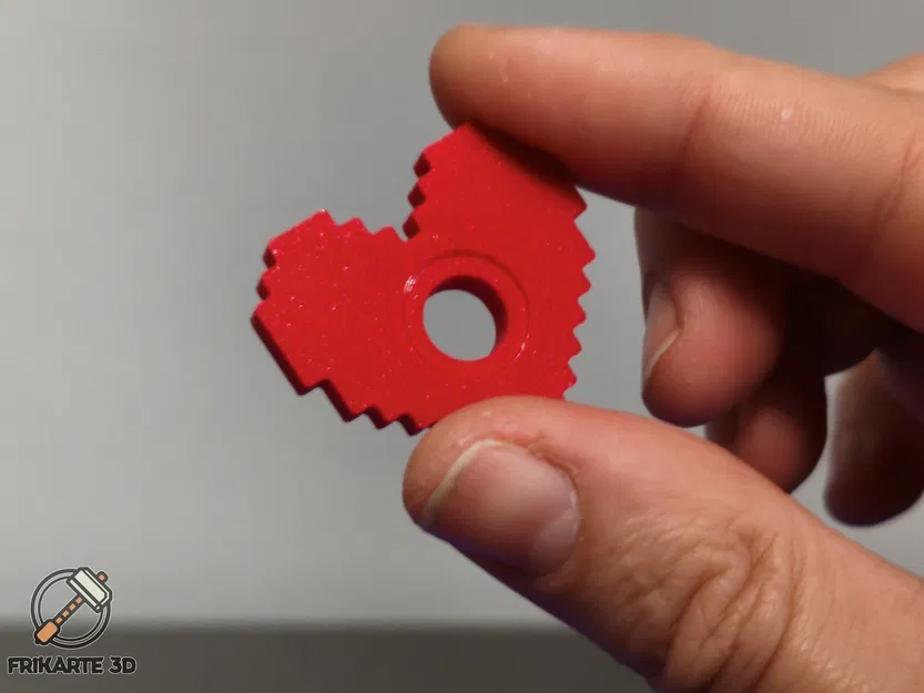 Pixel Heart Spinner – Trái Tim Pixel Fidget Tối Giản, Không Cần Bearing - Image 3