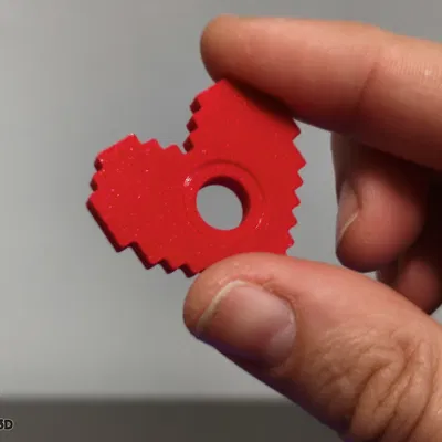 Pixel Heart Spinner – Trái Tim Pixel Fidget Tối Giản, Không Cần Bearing