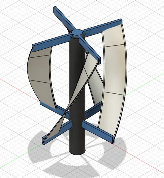 Tuabin gió trục đứng (Vertical Wind turbine) in 3D - Image 1